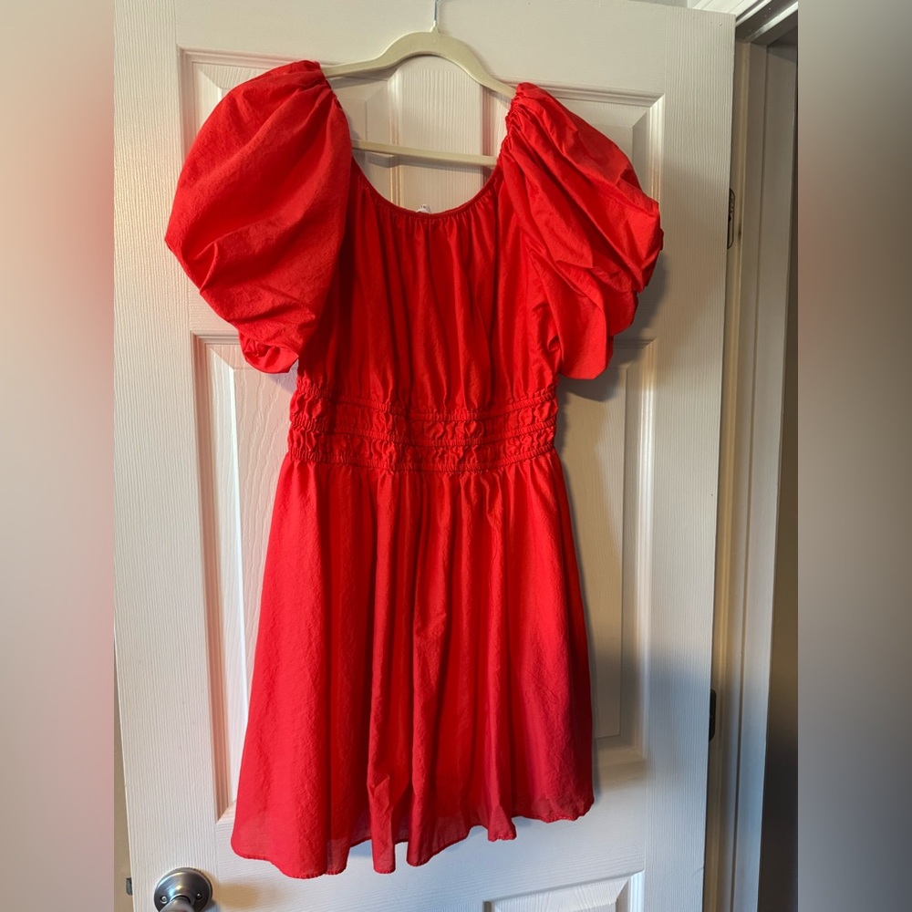 City Chic Red Puff-Sleeve Kids Dress